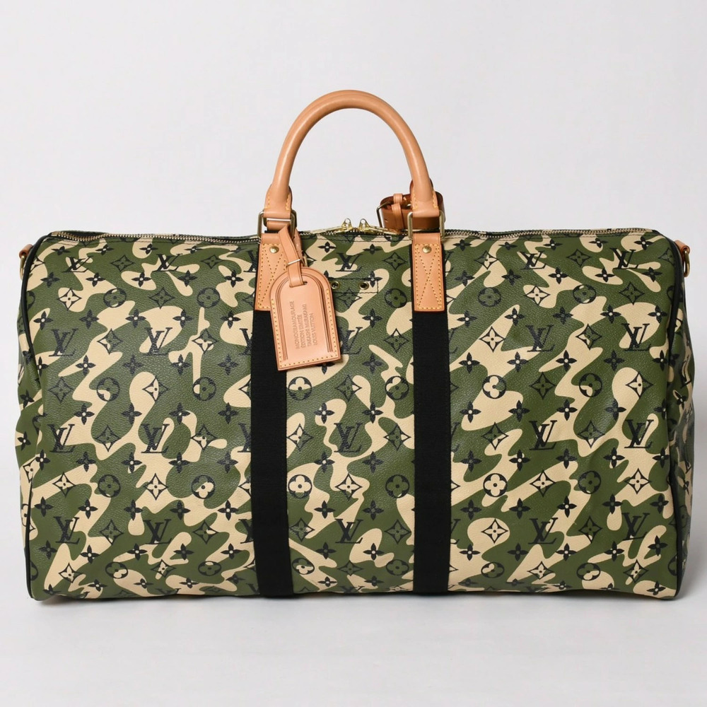 LOUIS VUITTON Takashi Murakami Keepall Bandouliere Monogram Moussage